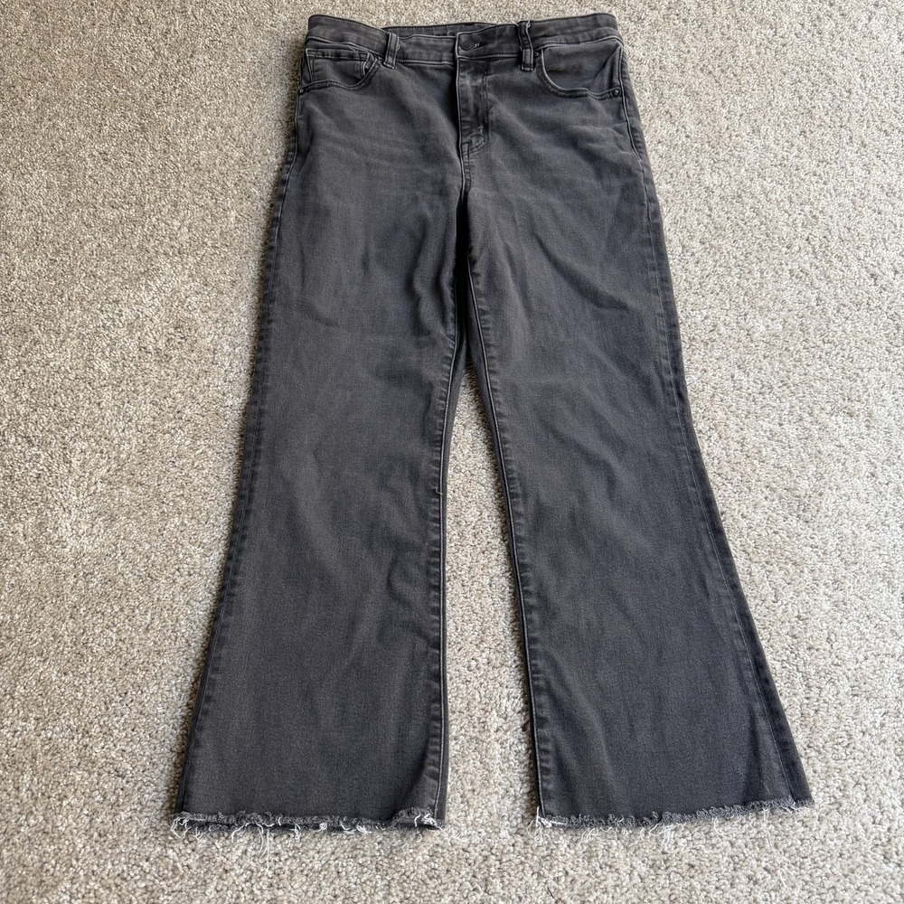 American Eagle Outfitters Next Level Stretch Flare Jeans Womens 10 Gray Denim
